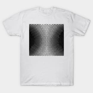 Black and White Skin 3D Hexagons Pattern T-Shirt